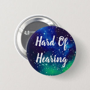 Hard Of Hearing Customisable Galaxy Identity 6 Cm Round Badge