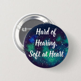 Hard Of Hearing Customisable Galaxy Identity 6 Cm Round Badge