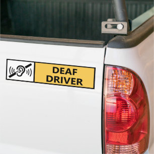 Hard of Hearing Deaf Driver Disability Car  Bumper Sticker