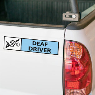 Hard of Hearing Deaf Driver Disability Car  Bumper Sticker