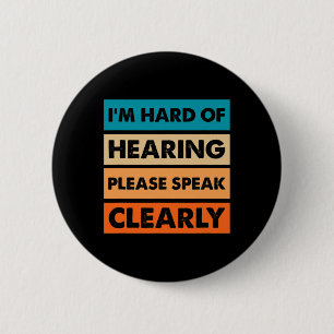 Hard of Hearing Deaf Hearing Impaired ASL Sign Lan 6 Cm Round Badge