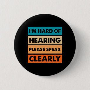 Hard of Hearing Deaf Hearing Impaired ASL Sign Lan 6 Cm Round Badge