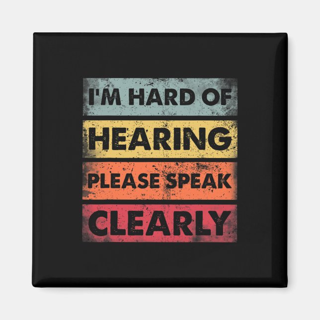Hard of Hearing Deaf Hearing Impaired ASL Sign Lan Magnet (Front)