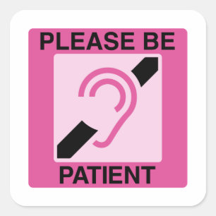 Hard of Hearing Deaf Lip Reader - Pink  Square Sticker