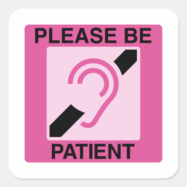 Hard of Hearing Deaf Lip Reader - Pink  Square Sticker (Front)