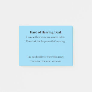 Hard of Hearing/Deaf Post-It Notes