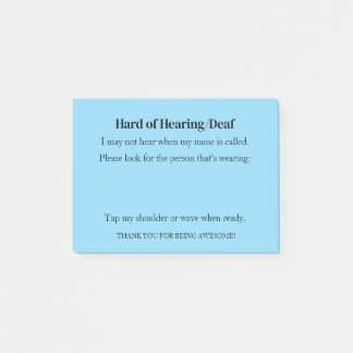 Hard of Hearing/Deaf Post-It Notes