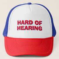 Hard of Hearing Deafness Red Blue Bold Lettering