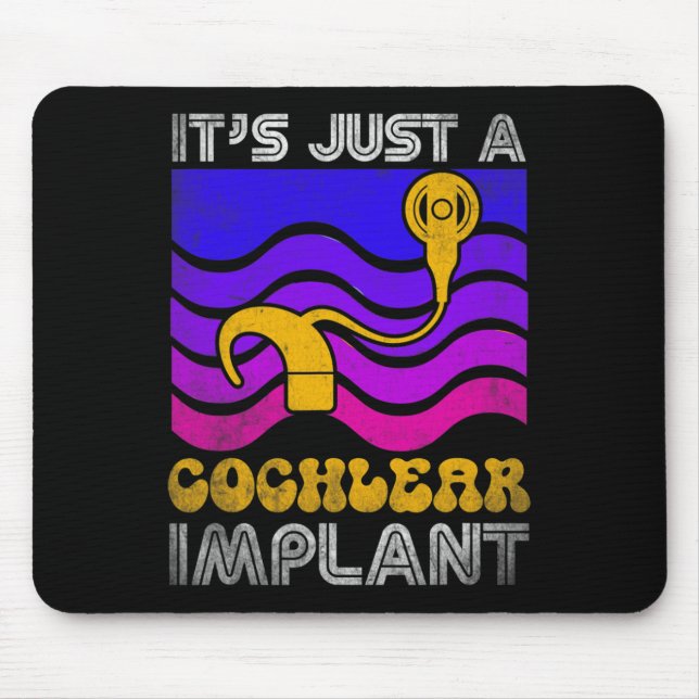 Hard Of Hearing Fun ASL Hearing Impaired Cochlear  Mouse Mat (Front)
