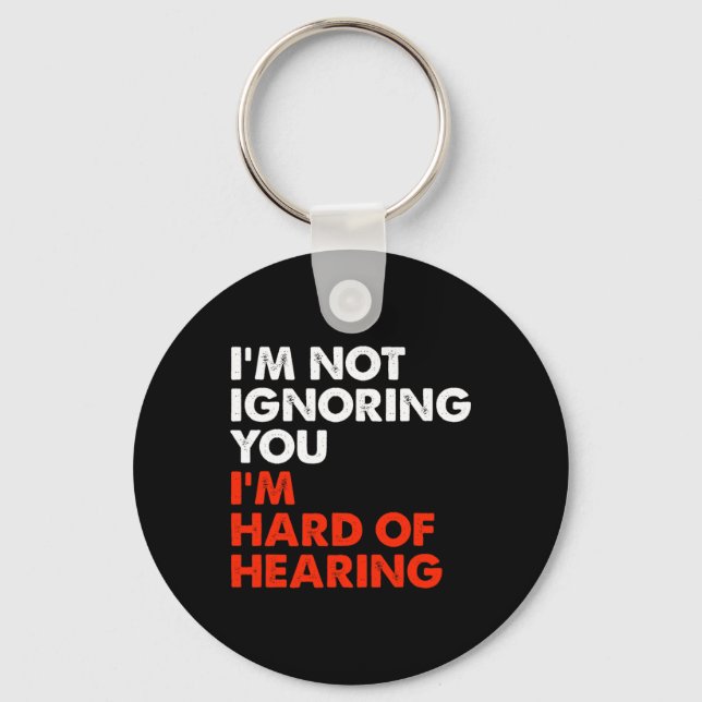Hard Of Hearing Fun ASL Sign Language Deaf Awarene Key Ring (Front)