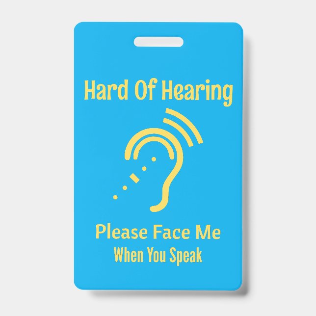 Hard Of Hearing ID Badge (Front)