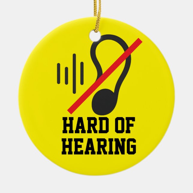 Hard Of Hearing Simple Design Ceramic Tree Decoration (Front)
