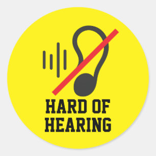 Hard Of Hearing Simple Design Classic Round Sticker