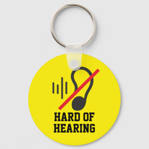 Hard Of Hearing Simple Design Key Ring