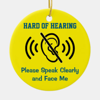 Hard Of Hearing - Yellow Ceramic Tree Decoration