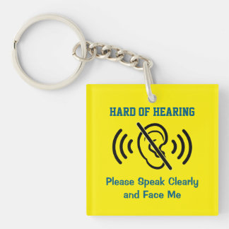 Hard Of Hearing - Yellow Key Ring