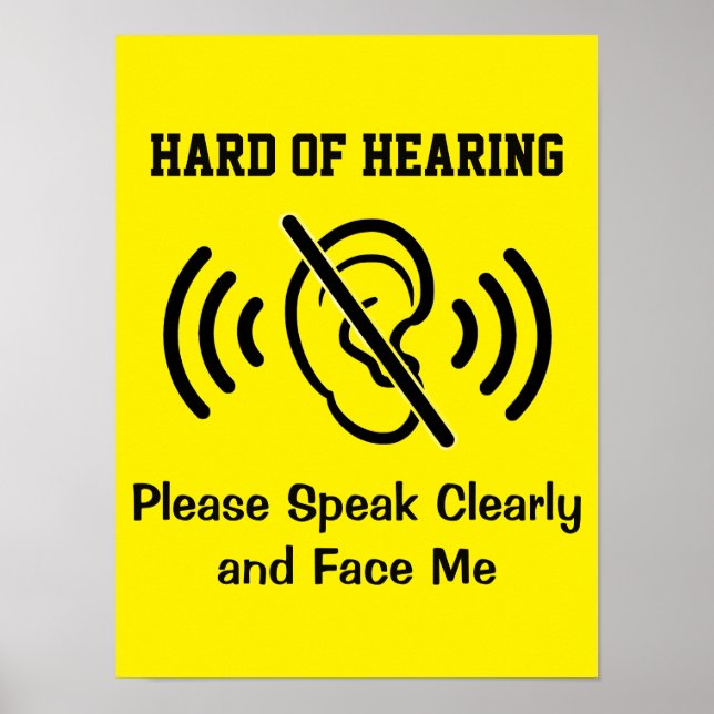 Hard Of Hearing - Yellow Poster (Front)