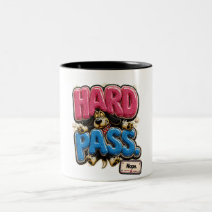 Hard Pass Nope Personalised Funny Sarcastic Two-Tone Coffee Mug