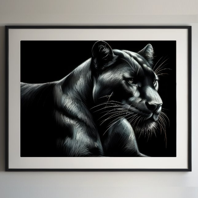Hard Pastel Drawing Black Panther III Poster (Creator Uploaded)