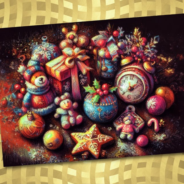 Hard Pastel Drawing Christmas Motifs Holiday (Creator Uploaded)