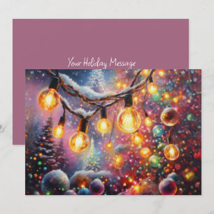 Hard Pastel Drawing Christmas Motifs Holiday Card