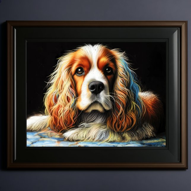 Hard Pastel Drawing Cocker Spaniel Dog Poster (Creator Uploaded)