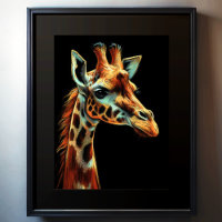 Hard Pastel Drawing Giraffe