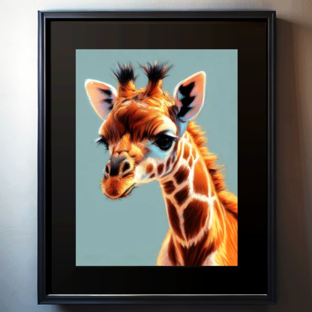 Hard Pastel Drawing Giraffe Poster (Creator Uploaded)