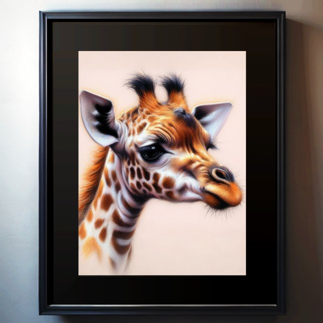 Hard Pastel Drawing Giraffe Poster (Creator Uploaded)