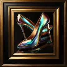 Hard Pastel Drawing Iridescent High Heel Pumps