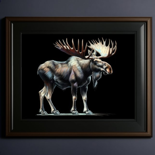 Hard Pastel Drawing Moose Poster (Creator Uploaded)