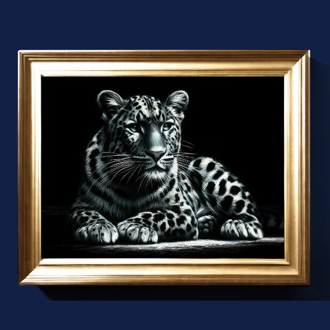 Hard Pastel Drawing Snow Leopard II Poster (Creator Uploaded)