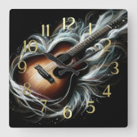 Hard Pastel Drawing Stag Acoustic Guitar