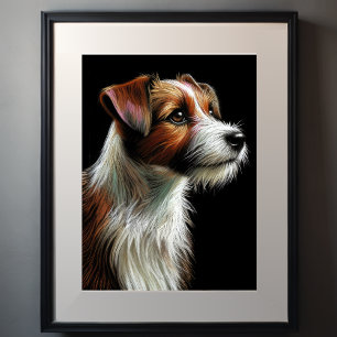 Hard Pastel Drawing Terrier Poster