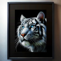 Hard Pastel Drawing White Tiger