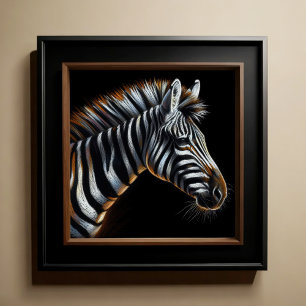 Hard Pastel Drawing Zebra Poster