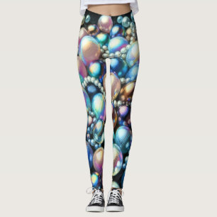 Hard Pastel Pearls Iridescent Beads Leggings