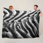 Hard Pastel Zebra on Black Fleece Blanket<br><div class="desc">Hard Pastel Zebra on Black</div>