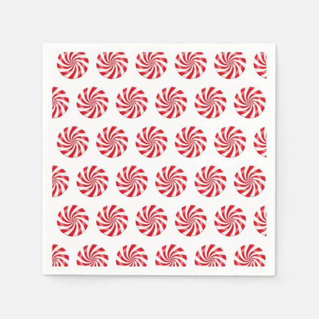 Hard Peppermint Candy Design Paper Napkin (Front)