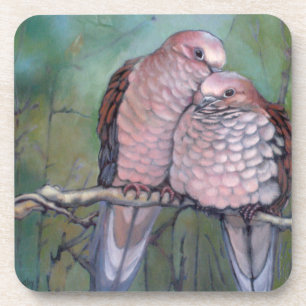 Hard plastic coaster "Dove Love" Colorful
