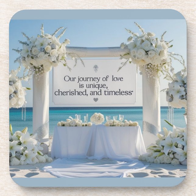 Hard plastic coaster-Elegant Bridal Hard Plastic C Coaster (Front)