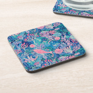 Hard plastic coaster in stylish graphic