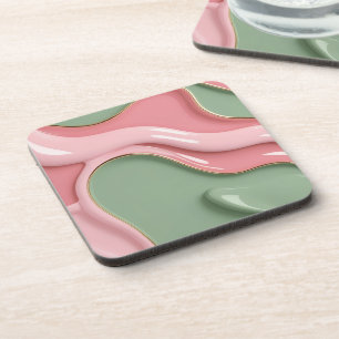 Hard plastic coaster in stylish graphic