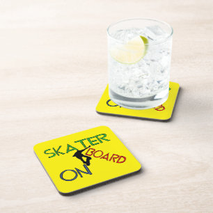 Hard plastic coaster -  Skater On Board