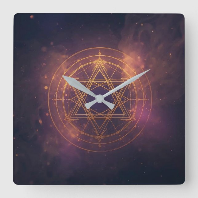 Hard plastic coaster square wall clock (Front)