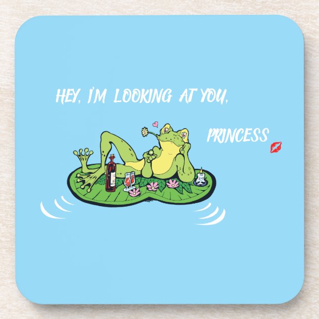 Hard Plastic Coaster Valentine's Day Love Frog  (Front)