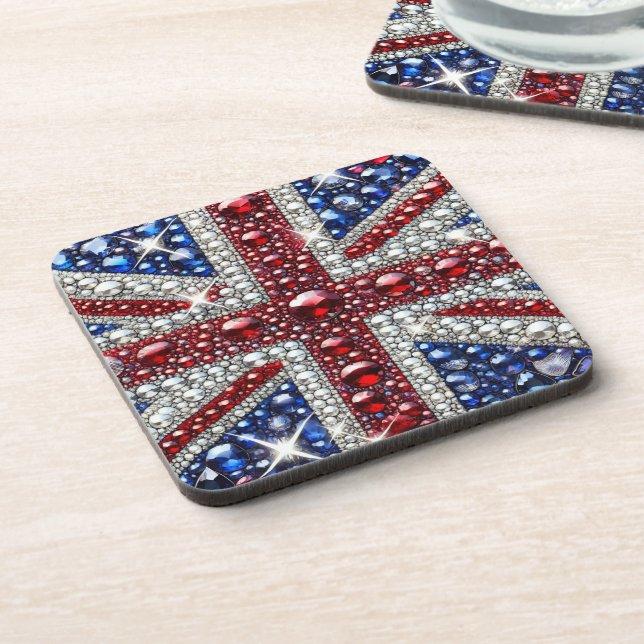 Hard plastic coaster with British Colours (Left Side)