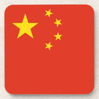 Hard plastic coaster with flag of China