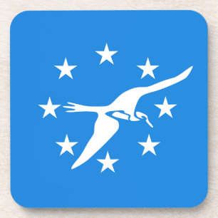 Hard plastic coaster with flag of Corpus Christi