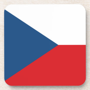 Hard plastic coaster with flag of Czechia